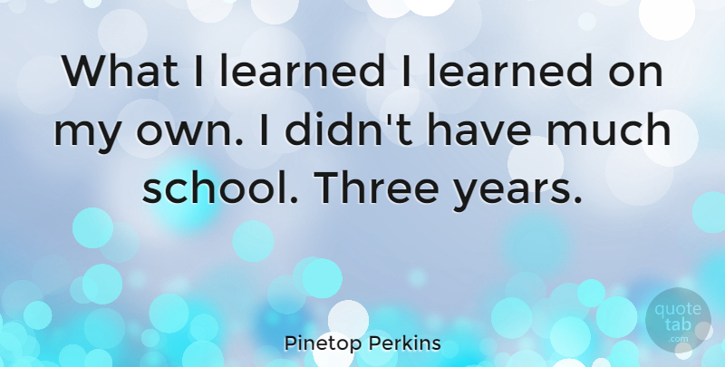 Pinetop Perkins Quote About undefined: What I Learned I Learned...