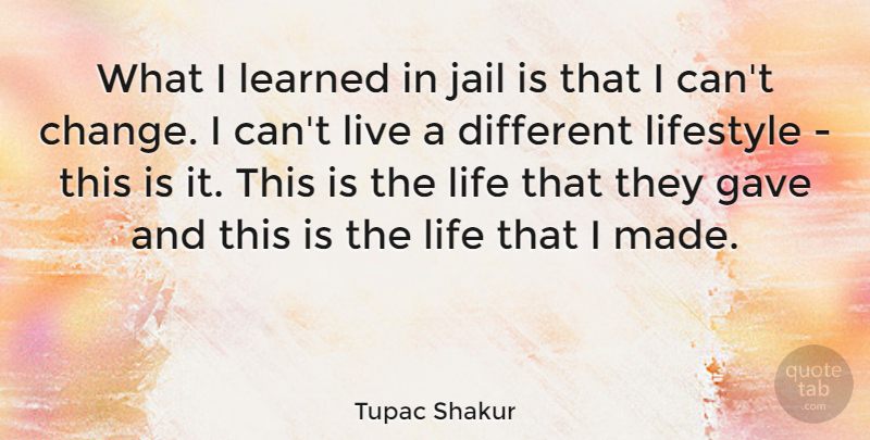 Tupac Shakur Quote About Jail, Different Lifestyles, Made: What I Learned In Jail...