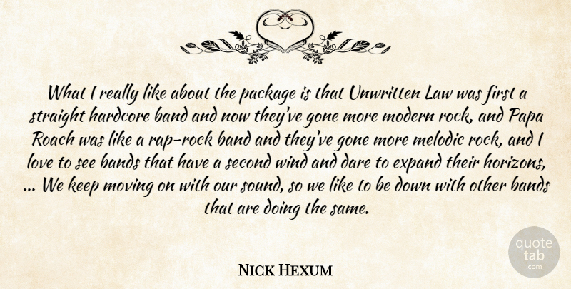 Nick Hexum Quote About Band, Bands, Dare, Expand, Gone: What I Really Like About...