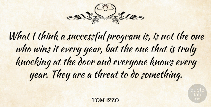Tom Izzo Quote About Door, Knocking, Knows, Program, Successful: What I Think A Successful...