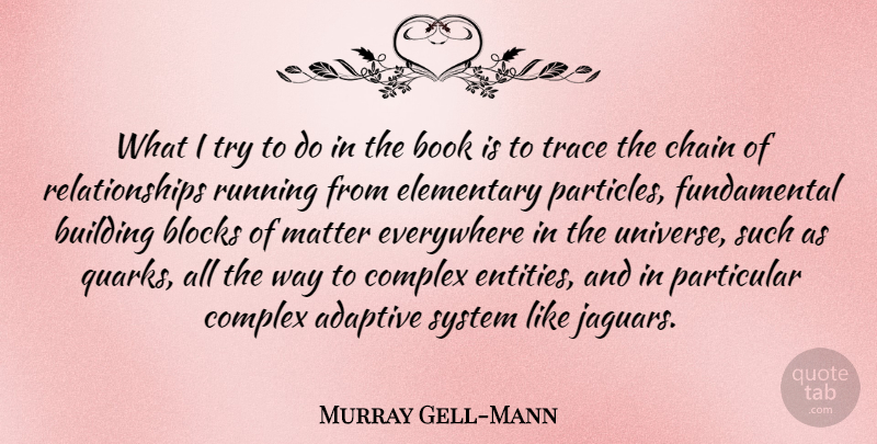 Murray Gell-Mann Quote About Running, Block, Book: What I Try To Do...