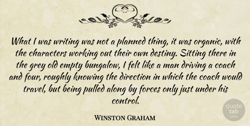 Winston Graham Quote About Along, Characters, Coach, Destiny, Direction: What I Was Writing Was...