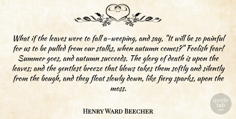 Henry Ward Beecher Quote About Summer, Fall, Autumn: What If The Leaves Were...