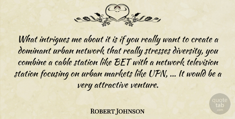 Robert Johnson Quote About Attractive, Bet, Cable, Combine, Create: What Intrigues Me About It...