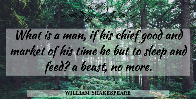 William Shakespeare Quote About Sleep, Men, Beast: What Is A Man If...