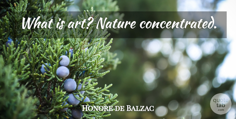 Honore de Balzac Quote About Art, Nature, Literature: What Is Art Nature Concentrated...