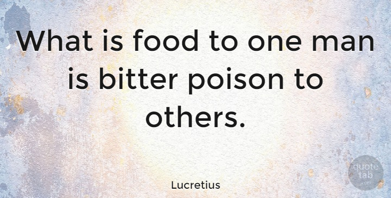 Lucretius Quote About Food, Man: What Is Food To One...