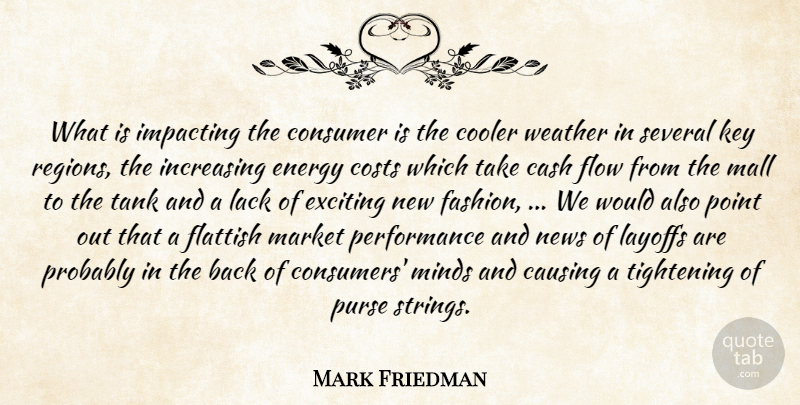 Mark Friedman Quote About Cash, Causing, Consumer, Cooler, Costs: What Is Impacting The Consumer...