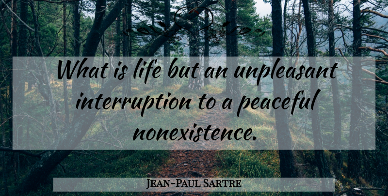 Jean-Paul Sartre Quote About Peaceful, What Is Life, Interruptions: What Is Life But An...
