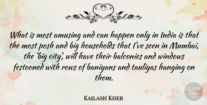 Kailash Kher Quote About Amusing, Hanging, Households, India, Posh: What Is Most Amusing And...