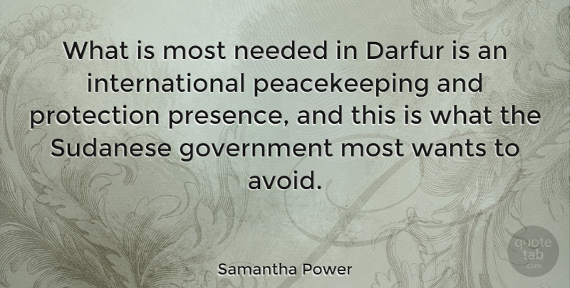 Samantha Power Quote About Government, Want, Protection: What Is Most Needed In...