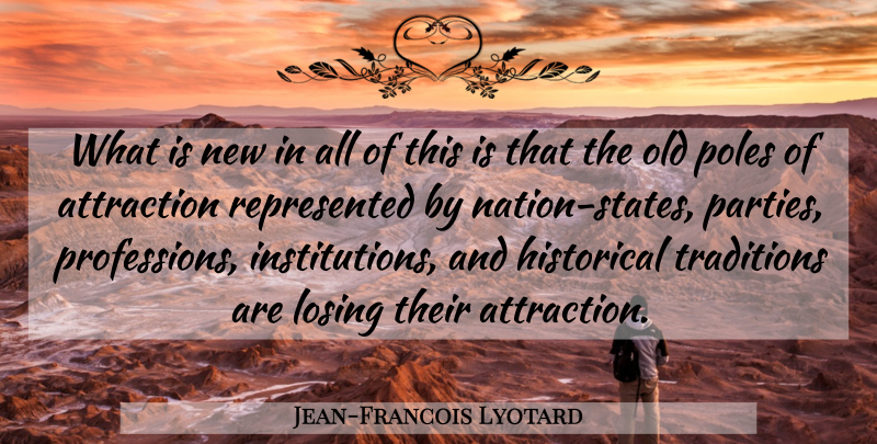 Jean-Francois Lyotard Quote About Attraction, Historical, Poles: What Is New In All...