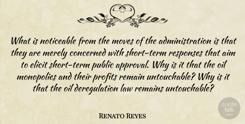 Renato Reyes Quote About Aim, Concerned, Elicit, Law, Merely: What Is Noticeable From The...