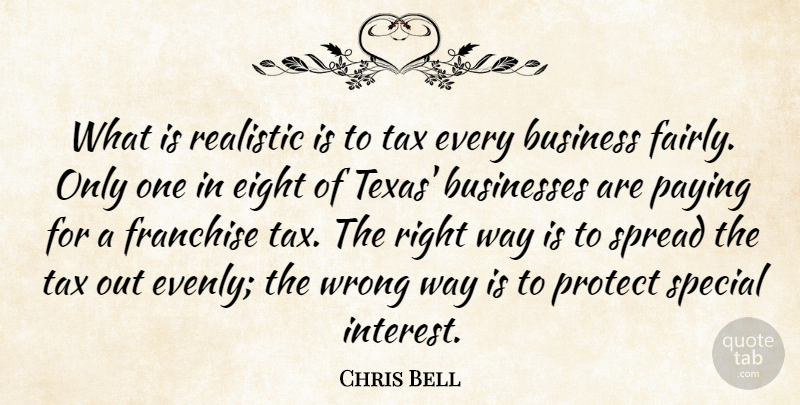 Chris Bell Quote About Business, Businesses, Eight, Franchise, Paying: What Is Realistic Is To...