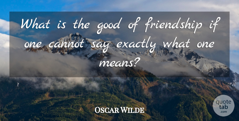 Oscar Wilde Quote About Mean, Ifs: What Is The Good Of...