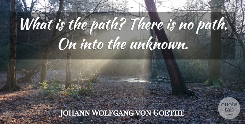 Johann Wolfgang von Goethe Quote About Path: What Is The Path There...