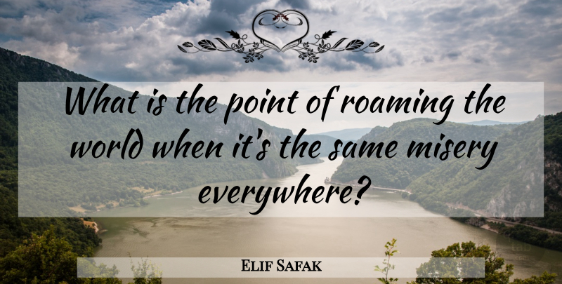 Elif Safak Quote About World, Roaming, Misery: What Is The Point Of...