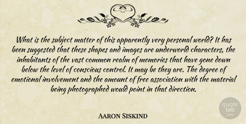 Aaron Siskind Quote About Photography, Memories, Character: What Is The Subject Matter...
