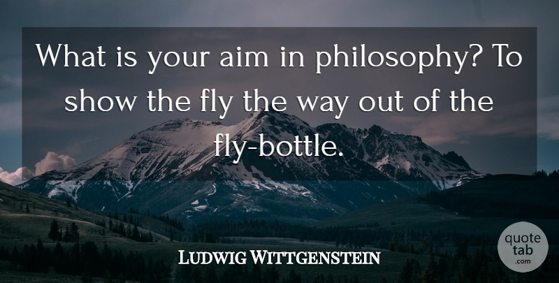 Ludwig Wittgenstein Quote About Philosophy, Philosophical, Bottles: What Is Your Aim In...