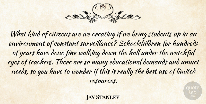 Jay Stanley Quote About Best, Bring, Citizens, Constant, Creating: What Kind Of Citizens Are...
