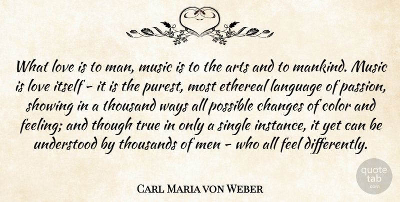 Carl Maria von Weber Quote About Arts, Changes, Color, Itself, Language: What Love Is To Man...