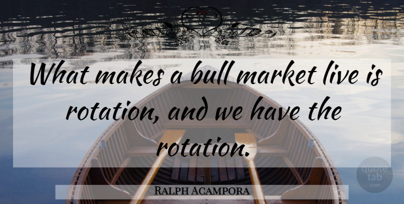 Ralph Acampora Quote About Bull, Market: What Makes A Bull Market...