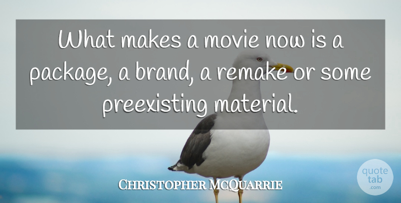 Christopher McQuarrie Quote About Remake: What Makes A Movie Now...