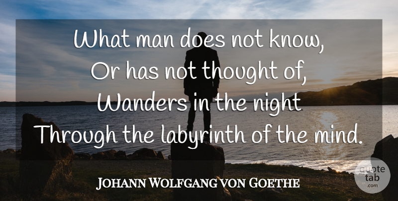 Johann Wolfgang von Goethe Quote About Night, Men, Mind: What Man Does Not Know...