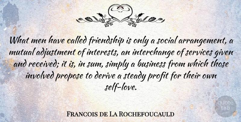 Francois de La Rochefoucauld Quote About Love, Friendship, Business: What Men Have Called Friendship...