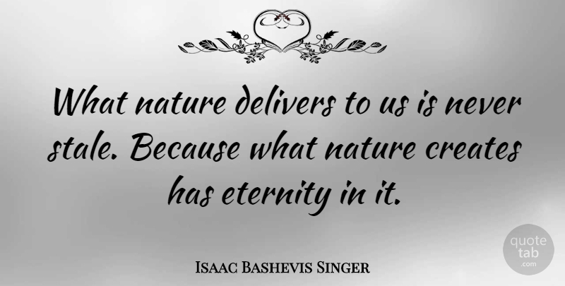 Isaac Bashevis Singer Quote About Motivational, Nature, Animal: What Nature Delivers To Us...