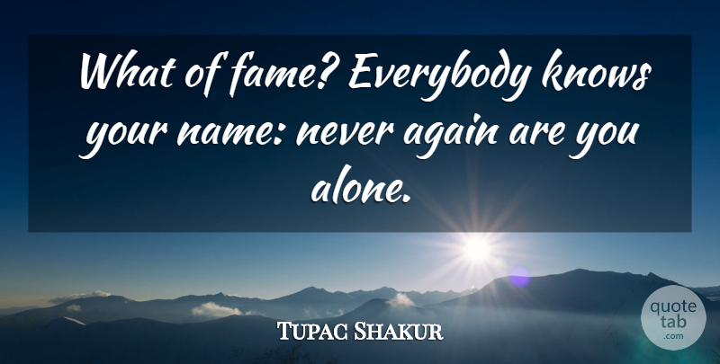 Tupac Shakur Quote About Rapper, Names, Fame: What Of Fame Everybody Knows...