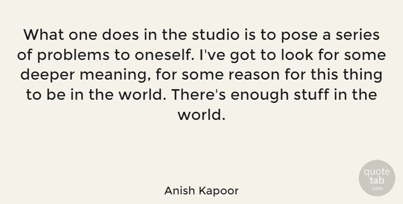 Anish Kapoor Quote About Looks, World, Stuff: What One Does In The...