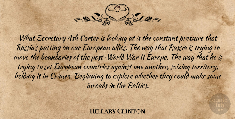 Hillary Clinton Quote About Country, War, Moving: What Secretary Ash Carter Is...