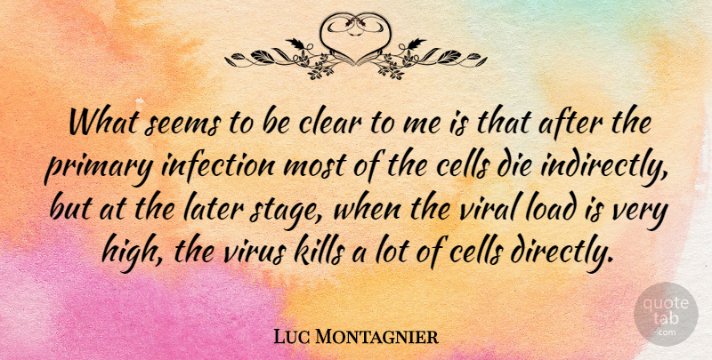 Luc Montagnier Quote About Cells, Clear, French Scientist, Infection, Later: What Seems To Be Clear...
