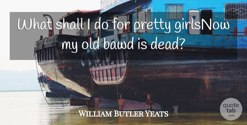 William Butler Yeats Quote About Shall: What Shall I Do For...