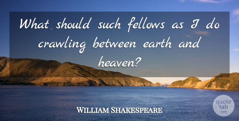 William Shakespeare Quote About Heaven, Humanity, Hamlet And Ophelia: What Should Such Fellows As...