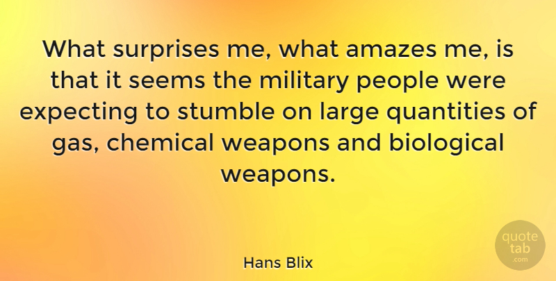 Hans Blix Quote About Military, People, Biological Warfare: What Surprises Me What Amazes...