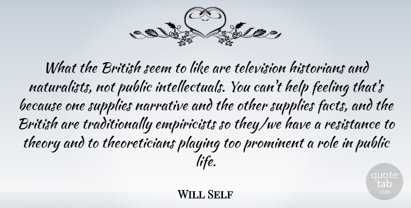 Will Self Quote About Feelings, Roles, Television: What The British Seem To...