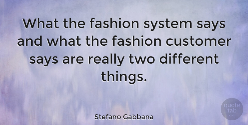 Stefano Gabbana Quote About Says: What The Fashion System Says...