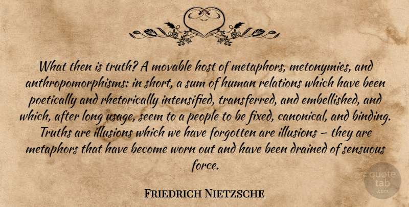 Friedrich Nietzsche Quote About People, Long, Host: What Then Is Truth A...