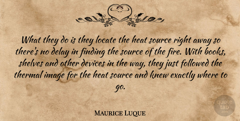 Maurice Luque Quote About Delay, Devices, Exactly, Finding, Followed: What They Do Is They...