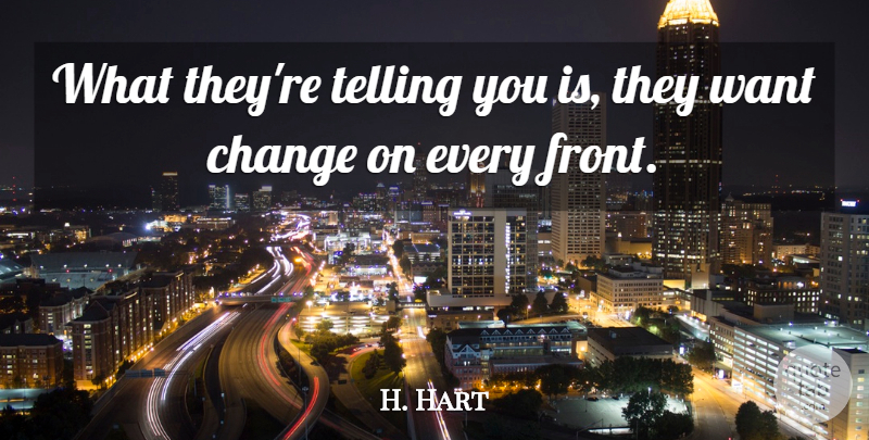 H. Hart Quote About Change, Telling: What Theyre Telling You Is...