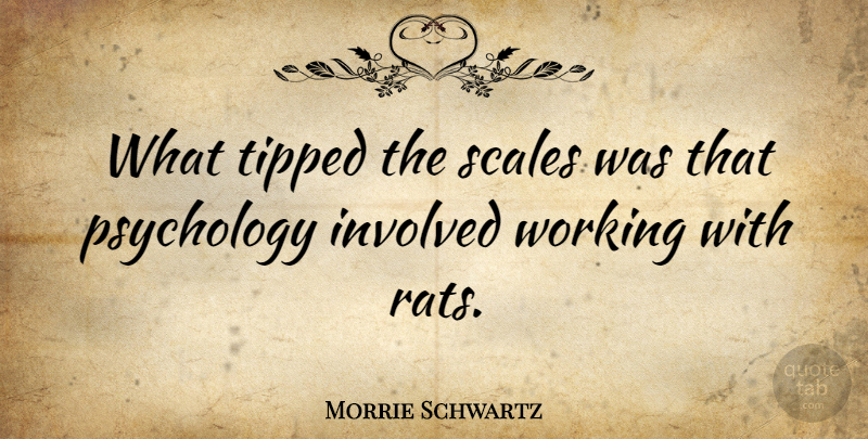 Morrie Schwartz Quote About Psychology, Rats, Scales: What Tipped The Scales Was...