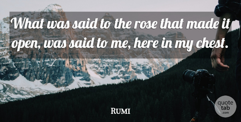 Rumi Quote About Rose, Said, Made: What Was Said To The...
