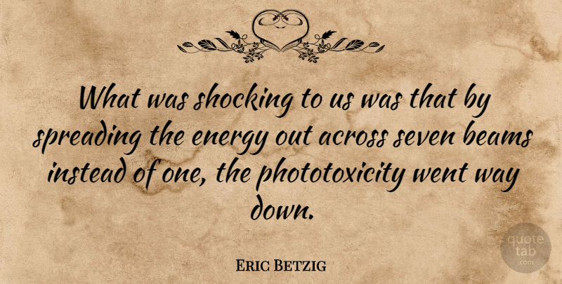 Eric Betzig Quote About Across, Instead, Spreading: What Was Shocking To Us...