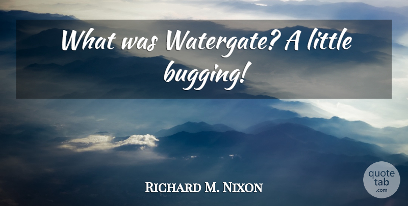 Richard M. Nixon Quote About Littles, Watergate: What Was Watergate A Little...