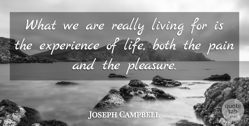 Joseph Campbell Quote About Inspirational, Pain, Pleasure: What We Are Really Living...