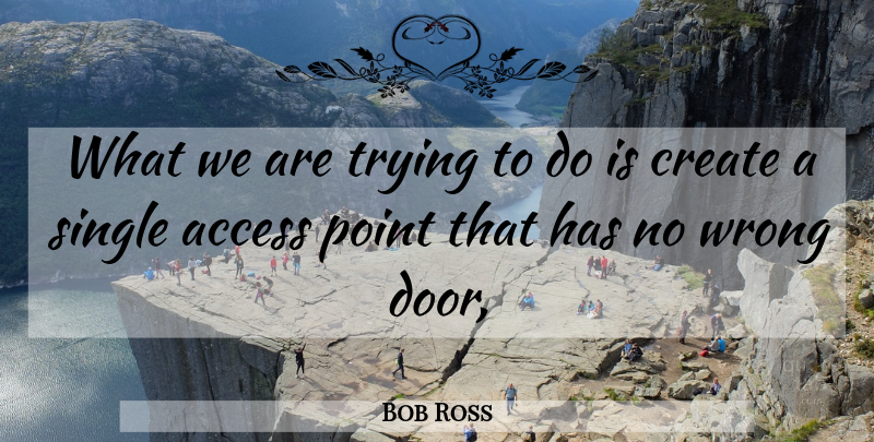 Bob Ross Quote About Access, Create, Point, Single, Trying: What We Are Trying To...