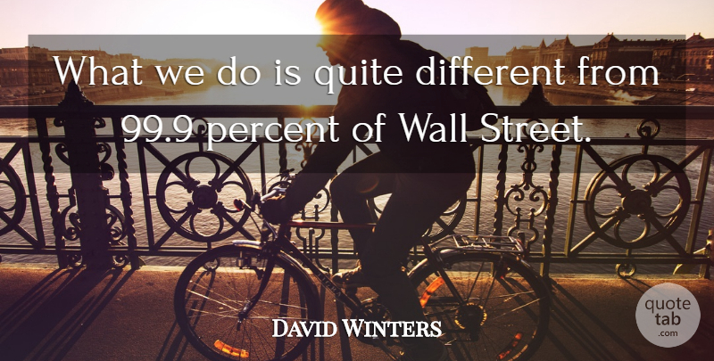 David Winters Quote About Percent, Quite, Wall: What We Do Is Quite...