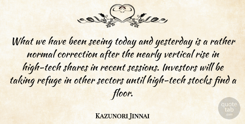 Kazunori Jinnai Quote About Correction, Investors, Nearly, Normal, Rather: What We Have Been Seeing...